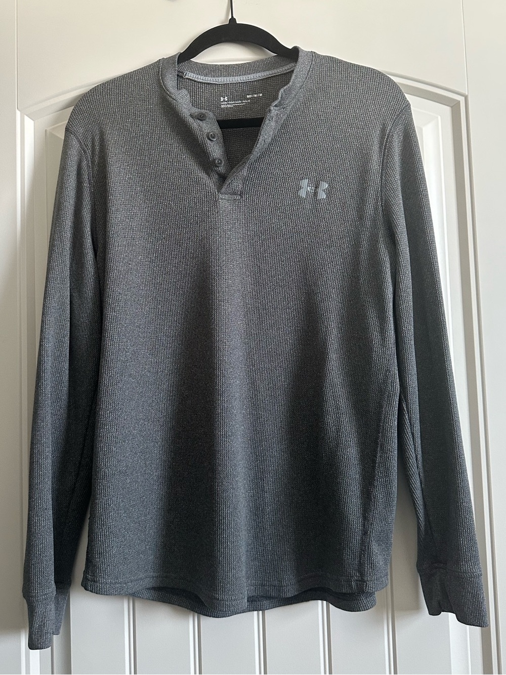 Under Armour Gray Long-Sleeve Waffle Henley Shirt